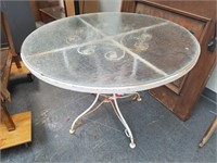 IRON AND GLASS PATIO TABLE