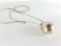 STERLING SILVER MUSICAL BALL NECKLACE