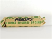 QTY 1 ROLL OF SILVER MERCURY DIMES UNSEARCHED