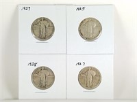 LOT OF 4 STANDING LIBERTY SILVER QUARTERS