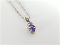 STERLING SILVER PURPLE STONE NECKLACE