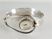 LARGE STERLING SILVER WATCH HEAVY