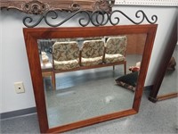 LARGE FRAMED MIRROR W IRON ACCENT
