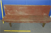 wooden primitive bench - over 5ft long