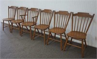 6 Canant Ball Mid Century Maple Dining Chair Set