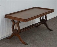 Mahogany Lyre Side Claw Foot Coffee Table