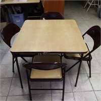 Card Table with Four Matching Chairs