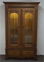 Antique Oak Curio Cabinet with Updates