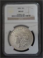 1896 Morgan NGC MS62 Silver Dollar