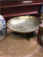 BRASS ASIAN FRUIT BOWL ON STAND