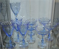 Tiffin Twilight Diamond Optic Cordial Glass Lot
