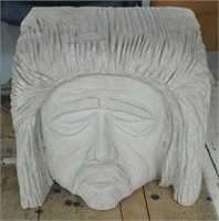 Large Cement Carved Seat / Yard Art