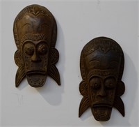 Pair Hand Carved Tribal Mask 12"l x 7"w (ea)