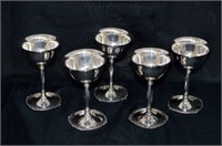 5pcs Silverplate Wine Goblets