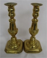 Brass Candlestick Holders 10"