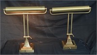 2 pcs Solid Brass Bankers / Desk Lamps