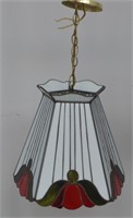 Leaded Glass Ceiling Light Fixture 14"h x 15"w