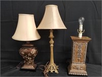 3PC DECORATIVE LAMP LOT