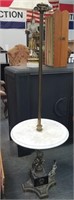 MARBLE FLOOR / TABLE LAMP W CLASSICAL CHERUB BASE