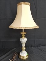 MARBLE TABLE LAMP W SHADE