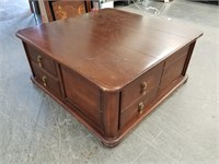 LARGE COFFEE TABLE W DRAWER STORAGE ON ALL SIDES