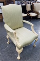 GREAT CHIPPENDALE UPHOLSTERED ARM CHAIR