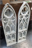 2PC ARCHED PANEL MIRRORS HOME DECOR HEAVY
