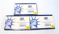 3- U.S. Proof sets: 2000, 2002, 2003