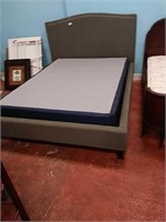 Queen upholstered bed frame with box spring and