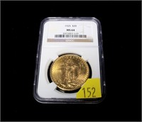 1925 $20 Gold Saint-Gaudens Double Eagle, NGC slab