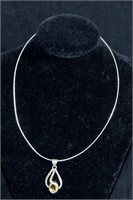 Sterling & Citrine Pendant & Necklace
