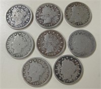 1897 To 1904 "V" Or Liberty Nickels Set