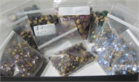 Lot of 9 Assorted Bags of Swarovski Crystals