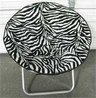 Vintage Zebra Design Aluminum Frame Folding Chair