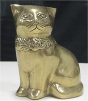 4.5" Vintage Solid Brass Cat