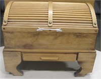 14" x 18" Domed Top Wood Box With Drawer
