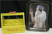 Vintage Coca-Cola Tray & Wood Crate
