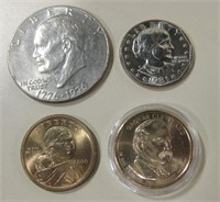 USA's Last 47 Years Of One Dollar Coins - 4 Types