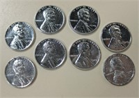 Lot Of 8 WWII 1943 Steel Cents Or Pennies