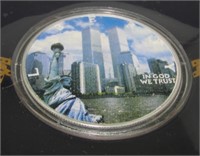 Solid Silver Dollar Commemorating Trade Towers