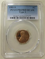 PCGS Graded 1981-S PR69RD DCAM One Cent Coin