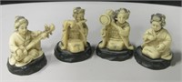 Set of 4 Japanese Figurines 2.5" Tall