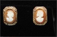14kt yellow gold Cameo Earrings