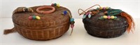 TWO ANTIQUE CHINESE SEWING BASKETS