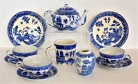 ASSORTED BLUE WILLOW CHINA