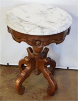 MARBLE TOPPED VICTORIAN STYLE SIDE TABLE