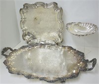 THREE SILVERPLATE SERVING PIECES