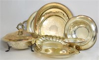 ASSORTED SILVER-PLATED SERVING PIECES