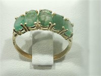 10K Yellow gold five-emerald ring, 1.25 ct. tw,