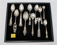 11- Sterling silver souvenir and demitasse spoons